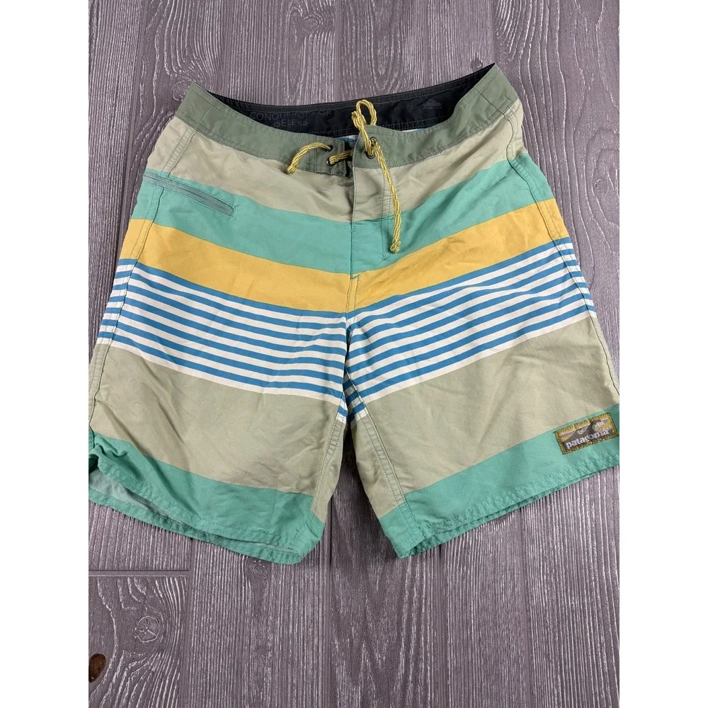 Patagonia Mens Board Shorts Swim Trunks Size 29 Striped Inseam 8